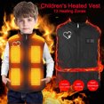 thumbnail image 1 of ZCFZJW Heated Jacket Heated Vest for Kids Boy Girls, Sleeveless Lightweight USB Rechargeable Thick Warm Windproof Full Zip Up Down Jacket, Battery Not Included(Black#60,10-11 Years), 1 of 10