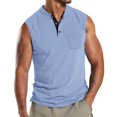 thumbnail image 1 of ZCFZJW Henley Tank Top Men Summer Lightweight Casual Sleeveless V Neck Button Up Muscle T Shirts with Pocket Beach Vacation Tees Vest for Men Light Blue S, 1 of 4
