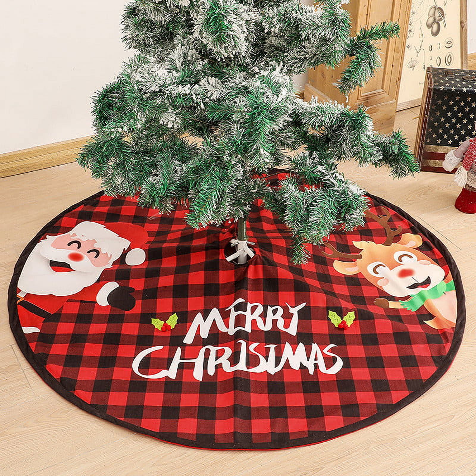 ZCFZJW Home Decor ClearanceChristmas Decorative Plaid Tree Skirt Old