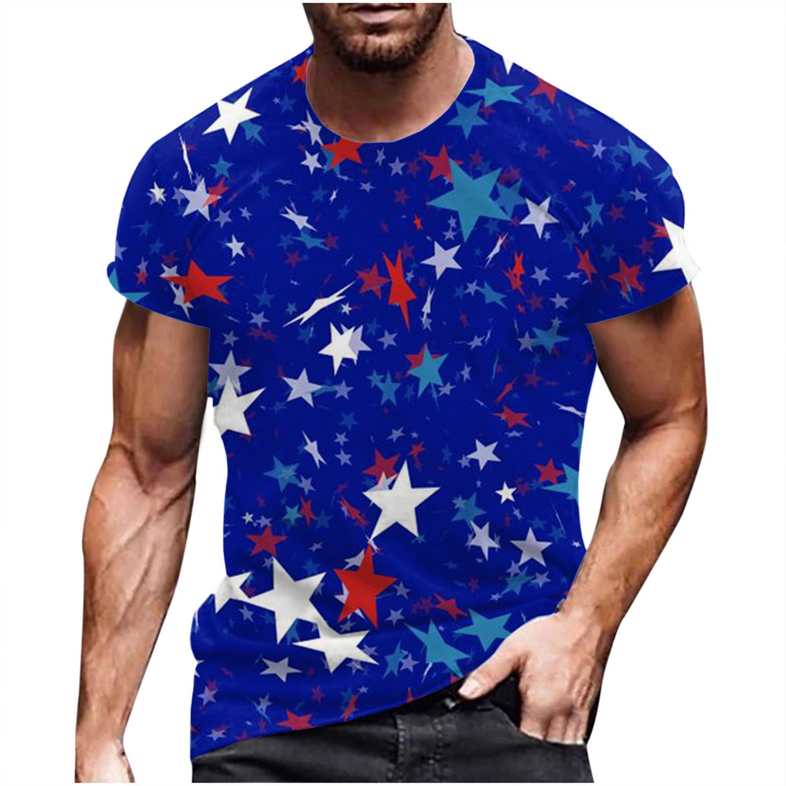 ZCFZJW July 4th Independence Day Patriotic Shirts for Men Casual Summer ...