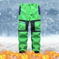 thumbnail image 1 of ZCFZJW Kids Youth Snow Pants, Warm Fleece Skiing Hiking Snowboard Pants for Boys and Girls Waterproof Windproof Outdoor Elastic Waist Insulated Pants Green 9 Years, 1 of 9