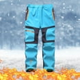thumbnail image 1 of ZCFZJW Kids Youth Snow Pants, Warm Fleece Skiing Hiking Snowboard Pants for Boys and Girls Waterproof Windproof Outdoor Elastic Waist Insulated Pants Light Blue 13 Years, 1 of 9