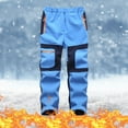 thumbnail image 1 of ZCFZJW Kids Youth Snow Pants, Warm Fleece Skiing Hiking Snowboard Pants for Boys and Girls Waterproof Windproof Outdoor Elastic Waist Insulated Pants Sky Blue 13 Years, 1 of 9