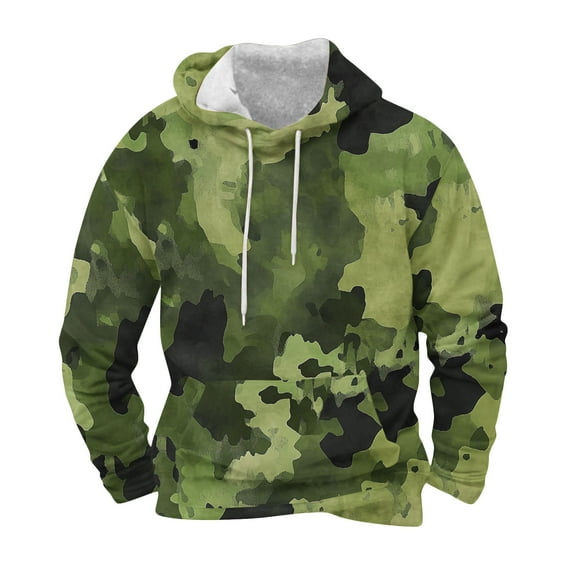 ZCFZJW Leisure Hoodie Tops for Men Lightweight Casual Tie Dye Gradient Color Print Long Sleeve Drawstring Hooded Pullover Sweatshirts Trendy Cotton Outwear Shirts with Pockets M