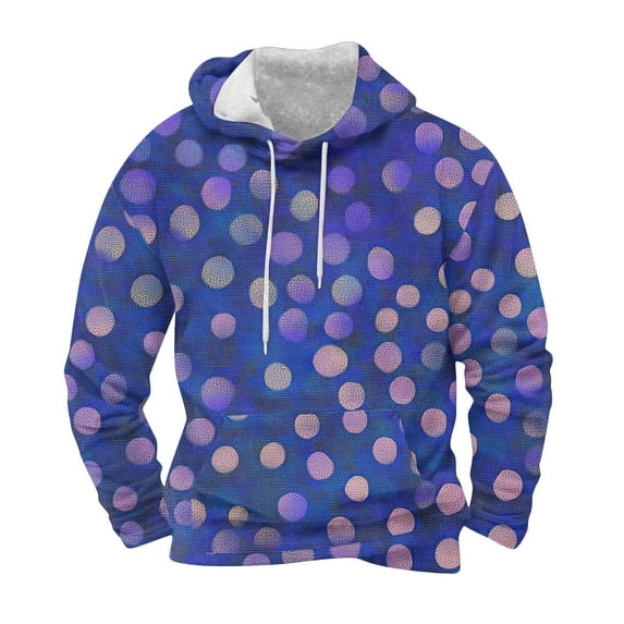 ZCFZJW Leisure Hoodie Tops for Men Lightweight Casual Tie Dye Gradient Color Print Long Sleeve Drawstring Hooded Pullover Sweatshirts Trendy Cotton Outwear Shirts with Pockets L