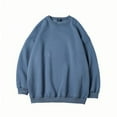 thumbnail image 1 of ZCFZJW Lightweight Comfy Athletic Sweatshirts for Men Regular Fit Casual Long Sleeve Crew Neck Basic Workout Pullover Tops Loose Fit Soft Cotton T-Shirts Blue XXL, 1 of 4