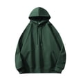 thumbnail image 1 of ZCFZJW Lightweight Plush Suede Hoodie Tops for Men Big and Tall Regular Fit Casual Long Sleeve Drawstring Hooded Outerwear T-Shirts Trendy Workout Pullover Sweatshirts with Pockets Green XXXL, 1 of 7