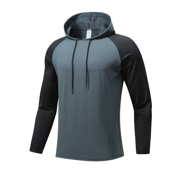 ZCFZJW Lightweight Pullover Sweatshirts for Men Big and Tall Regular Fit Casual Drawstring Raglan Long Sleeve Hooded Outwear Coat Trendy Hoodie Tops with Pockets Dark Gray L