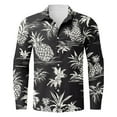 thumbnail image 1 of ZCFZJW Long Sleeve Hawaiian Shirts for Men Tropical Floral Print Summer Button Down Graphic Beach Vacation Tees Tops Loose Regular Fit Holiday Aloha T-Shirts Black XXXL, 1 of 4