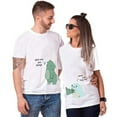 thumbnail image 1 of ZCFZJW Lovely Dinosaur Matching Couple T-Shirt for Husband Wife Casual Short Sleeve Valentine's Day Matching Couples Shirt for Lover White Men-XXL, 1 of 4