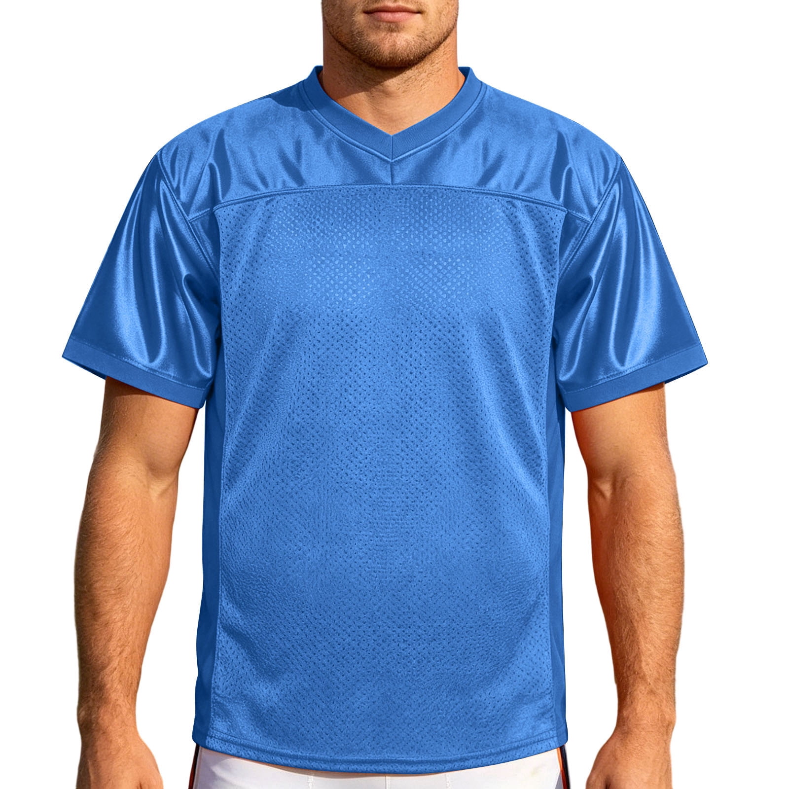 ZCFZJW Men Blank Plain Football Jersey Practice Team Sports