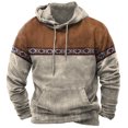 thumbnail image 1 of ZCFZJW Men Hooded Coat Winter Vintage Western Aztec Tribal Graphic Pullover Hoodie Sweatshirts Classic Regular Fit Big and Tall Comfortable Cotton Outwear Tops with Pockets Gray#02 XXL, 1 of 4