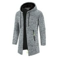 thumbnail image 1 of ZCFZJW Men Long Hoodies Casual Fall Winter Hoodies for Men with Zip Pockets Full Zip Long Sleeve Sweatshirt Sports Hooded Jacket Gray S, 1 of 4