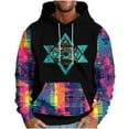 thumbnail image 1 of ZCFZJW Men Vintage Aztec Tribal Pullover Hoodie Western Ethnic Graphic Hooded Sweatshirts Long Sleeve Patchwork Pullover Tops with Pocket Black M, 1 of 5