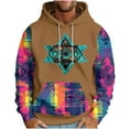 thumbnail image 1 of ZCFZJW Men Vintage Aztec Tribal Pullover Hoodie Western Ethnic Graphic Hooded Sweatshirts Long Sleeve Patchwork Pullover Tops with Pocket Khaki L, 1 of 5