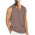 thumbnail image 1 of ZCFZJW Men's 3D Tank Tops Summer Casual Novelty Sleeveless Breathable Shirt Striped Pattern Graphics Top Basic Workout Muscle Tees Shirt Brown XXXXL, 1 of 4