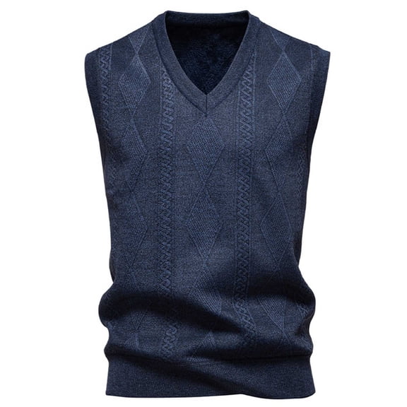 ZCFZJW Men's Argyle Sweater Vest Casual Fall Winter Sleeveless V Neck Knit Vest Top Business Tank Top Office Knitted Sweater Dark Gray#01 L