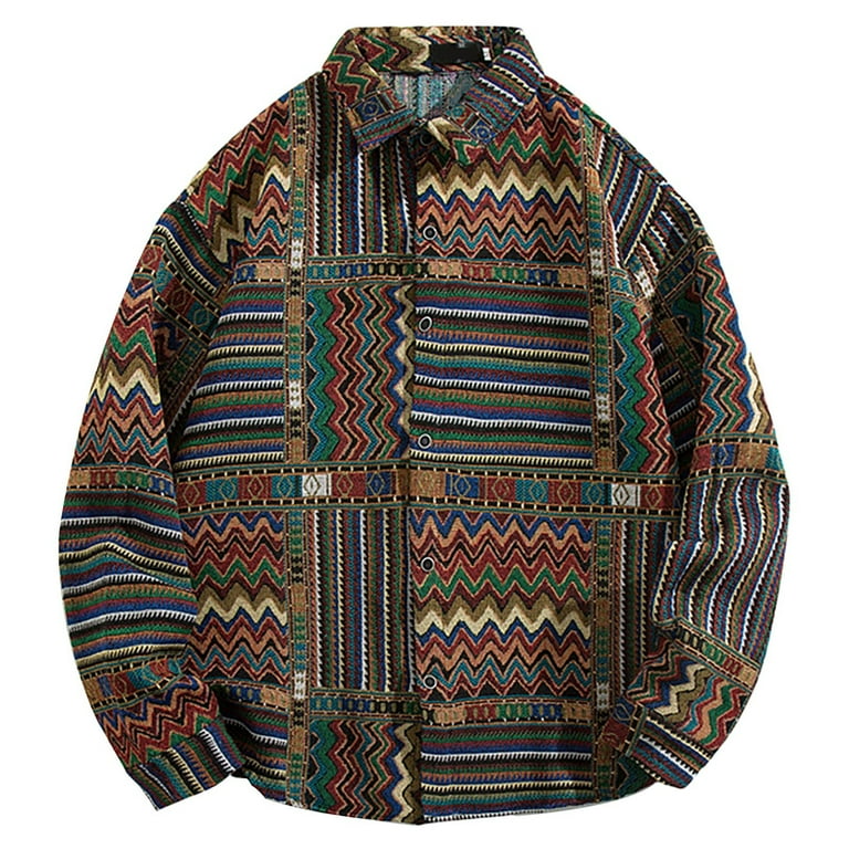 Tribal Print Button Down Jacket Tribal Print Button Down Jacket