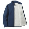 thumbnail image 1 of ZCFZJW Men's Casual Fleece Jacket With Inner Casing Plush Warm Lined Long Sleeve Pocket Solid Color Bottoming Cardigan Coat Outwear Z#01-Blue M, 1 of 2
