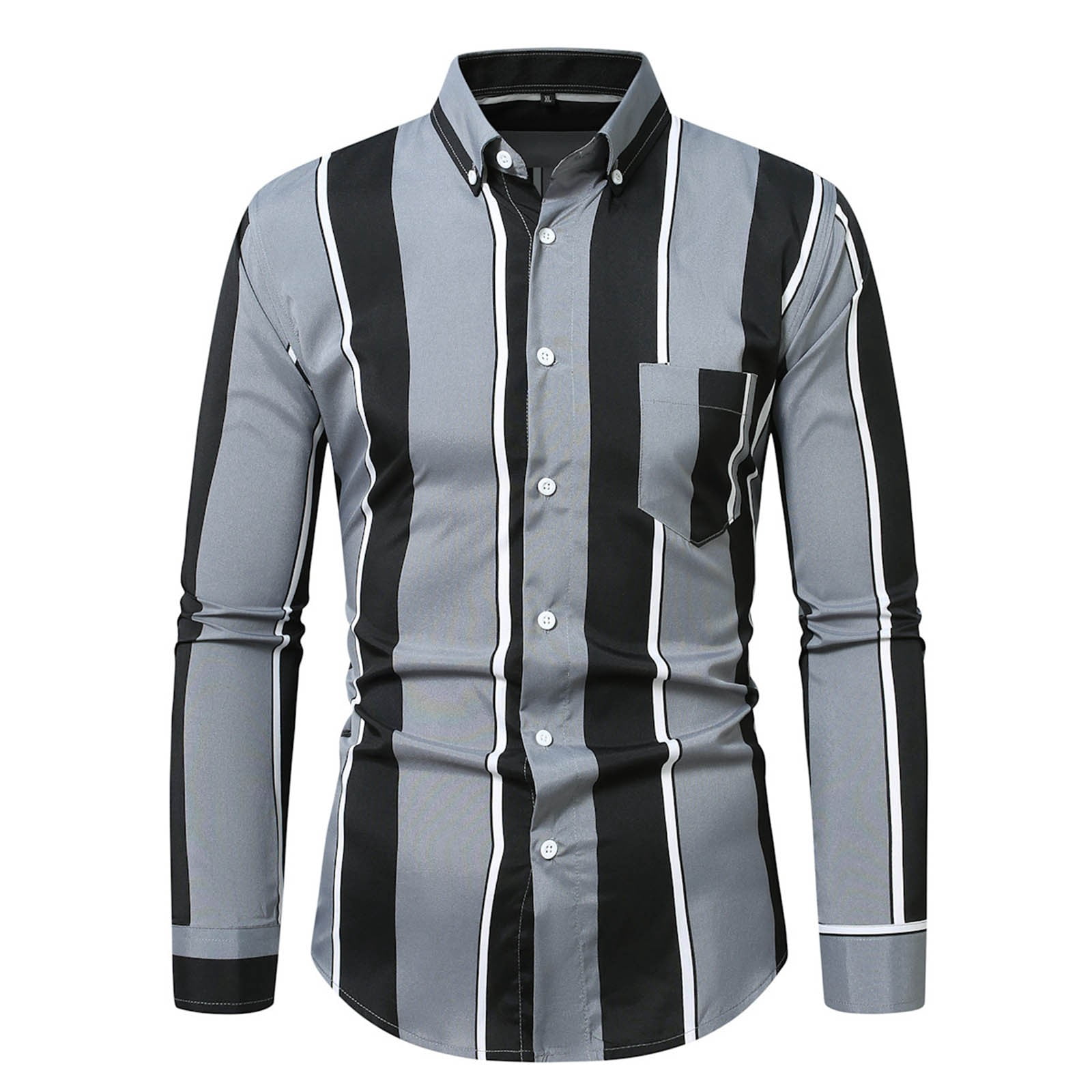 grey stripe dress shirt Black main image 0