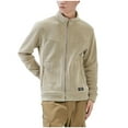 thumbnail image 1 of ZCFZJW Men's Casual Outdoor Fleece Full Zip up Jacket Long Sleeve Warm Stand Collar Winter Sherpa Coat for Men with Zip Pocket Khaki L, 1 of 10