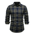 thumbnail image 1 of ZCFZJW Men's Casual Plaid Dress Shirt Button Down Shirts Checkered Printed Long-Sleeve Lapel Collared Work Business T-Shirt Tops Yellow S, 1 of 7