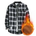thumbnail image 1 of ZCFZJW Men's Casual Plaid Flannel Button Down Shirt - Fall Winter Plush Thick Keep Warm Plaid Shirt Sherpa Fleece Lined Jacket with Pockets Gray XXXL, 1 of 4