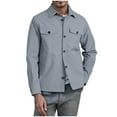 thumbnail image 1 of ZCFZJW Men's Casual Shirt Jacket Long Sleeve Button Down Flip Collar Overshirt Lightweight Shacket with Pockets Light Blue S, 1 of 7