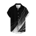 thumbnail image 1 of ZCFZJW Men's Casual Short Sleeve Button Down Bowling Summer Loose Regular Fit Hawaiian Beach Shirts Trendy Striped Color Block Printed T-Shirts with Pockets Gray XXXL, 1 of 4