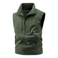 thumbnail image 1 of ZCFZJW Men's Casual Vest Lightweight Outdoor Work Photo Cargo Sleeveless Jacket for Hiking Travel with Zipper Pockets Army Green XXL, 1 of 10
