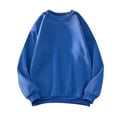 thumbnail image 1 of ZCFZJW Men's Classic Basic Crewneck Sweatshirts No Hood Long Sleeve Pullover Tops Casual Loose Oversized Baggy T-Shirts Blue L, 1 of 5