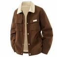 thumbnail image 1 of ZCFZJW Men's Corduroy Sherpa Trucker Jacket Western Jackets Winter Fleece Lined Fuzzy Lapel Collar Thick Warm Cowboy Outwear Coat with Pockets Coffee XXXXL, 1 of 8