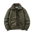 thumbnail image 1 of ZCFZJW Men's Cotton Cargo Jackets Winter Sherpa Lined Fleece Jackets Trucker Jacket Casual Long Sleeve Full Zip up Cardigan Outwear Coat with Pockets M, 1 of 9