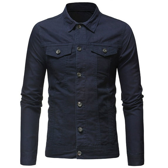 ZCFZJW Men's Cotton Lightweight Multi Pockets Button Down Lapel Collar Jackets Windbreaker Long Sleeve Work Business Shirts Navy XXXL
