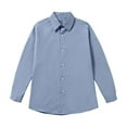 thumbnail image 1 of ZCFZJW Men's Cotton Shirt Solid Casual Button Down Collar Shirts Big and Tall Regular Fit Long Sleeve Dress Work Business Shirts with Pocket Blue XXXXXL, 1 of 2