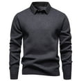 thumbnail image 1 of ZCFZJW Men's Crewneck Sweater Fake Two Piece Casual Dress Collared Pullover Sweater Slim Fit Lightweight Long Sleeve Raglan Sweaters Dark Gray XL, 1 of 5