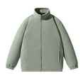 thumbnail image 1 of ZCFZJW Men's Double-Sided Fleece Jacket Autumn Winter Plush Thick Warm Working Travel Jacket Full Zip Stand Collar Windproof Coat with Pockets Silver S, 1 of 4
