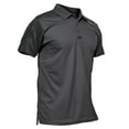 thumbnail image 1 of ZCFZJW Men's Fashion T-Shirts Casual Summer Short Sleeve Lapel Button Down Polo Tees Shirt Loose Lightweight Comfy Pullover Tops Black XXL, 1 of 3