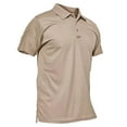 thumbnail image 1 of ZCFZJW Men's Fashion T-Shirts Casual Summer Short Sleeve Lapel Button Down Polo Tees Shirt Loose Lightweight Comfy Pullover Tops Khaki L, 1 of 3