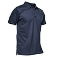 thumbnail image 1 of ZCFZJW Men's Fashion T-Shirts Casual Summer Short Sleeve Lapel Button Down Polo Tees Shirt Loose Lightweight Comfy Pullover Tops Navy L, 1 of 3