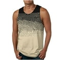 thumbnail image 1 of ZCFZJW Men's Fitness T-Shirts Casual Tie Dye Gradient Print Summer Sleeveless Vest Loose Fit Crewneck Basic Workout Tank Tops Quick Dry Breathable Athletic Shirts Khaki S, 1 of 4