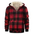 thumbnail image 1 of ZCFZJW Men's Flannel Shirt Jacket Fleece Sherpa Lined Plaid Jackets Coat Full Zip Up Drawstring Hoodie Winter Plush Thick Warm Hooded Outwear Tops with Pockets Multicolor#05 M, 1 of 5