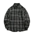 thumbnail image 1 of ZCFZJW Men's Flannel Shirts Casual Button Down Plaid Shirt Jacket Long Sleeve Fleece Shacket with Pockets Big and Tall Regular Fit Cotton Shirts Black XL, 1 of 8