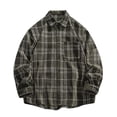 thumbnail image 1 of ZCFZJW Men's Flannel Shirts Casual Button Down Plaid Shirt Jacket Long Sleeve Fleece Shacket with Pockets Big and Tall Regular Fit Cotton Shirts Green L, 1 of 8
