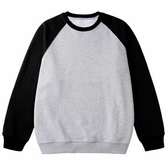 ZCFZJW Men's Fleece Crewneck Sweatshirt Thick Warm Loose Regular Fit Soft Basic Raglan Long Sleeve Pullover Sweatshirt S