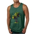 thumbnail image 1 of ZCFZJW Men's Gym Tank Tops Cute Summer Tropical Palm Tree Print Workout Muscle Tee Training Bodybuilding Fitness Sleeveless Graphic T Shirts Green L, 1 of 5