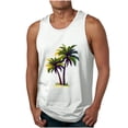 thumbnail image 1 of ZCFZJW Men's Gym Tank Tops Cute Summer Tropical Palm Tree Print Workout Muscle Tee Training Bodybuilding Fitness Sleeveless Graphic T Shirts White S, 1 of 5