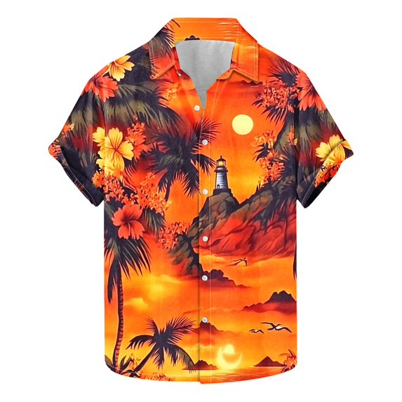 ZCFZJW Men's Hawaiian Floral Shirts Big and Tall Regular Fit Casual Summer Button Down Tropical Graphic Holiday Beach Vacation Tees Shirts Tops Multicolor#14 XXXXL