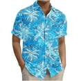 thumbnail image 1 of ZCFZJW Men's Hawaiian Shirt Big and Tall Regular Fit Casual Summer Short Sleeve Floral Button Down Shirts Tropical Holiday Beach T-Shirts Tops Multicolor#09 XXXXL, 1 of 6
