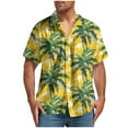 thumbnail image 1 of ZCFZJW Men's Hawaiian Shirt Funky Tropical Floral Printed Beach Vacation Tees Shirt Regular Fit Casual Button Down Short Sleeve Graphic T-Shirts Tops Yellow#01 L, 1 of 5